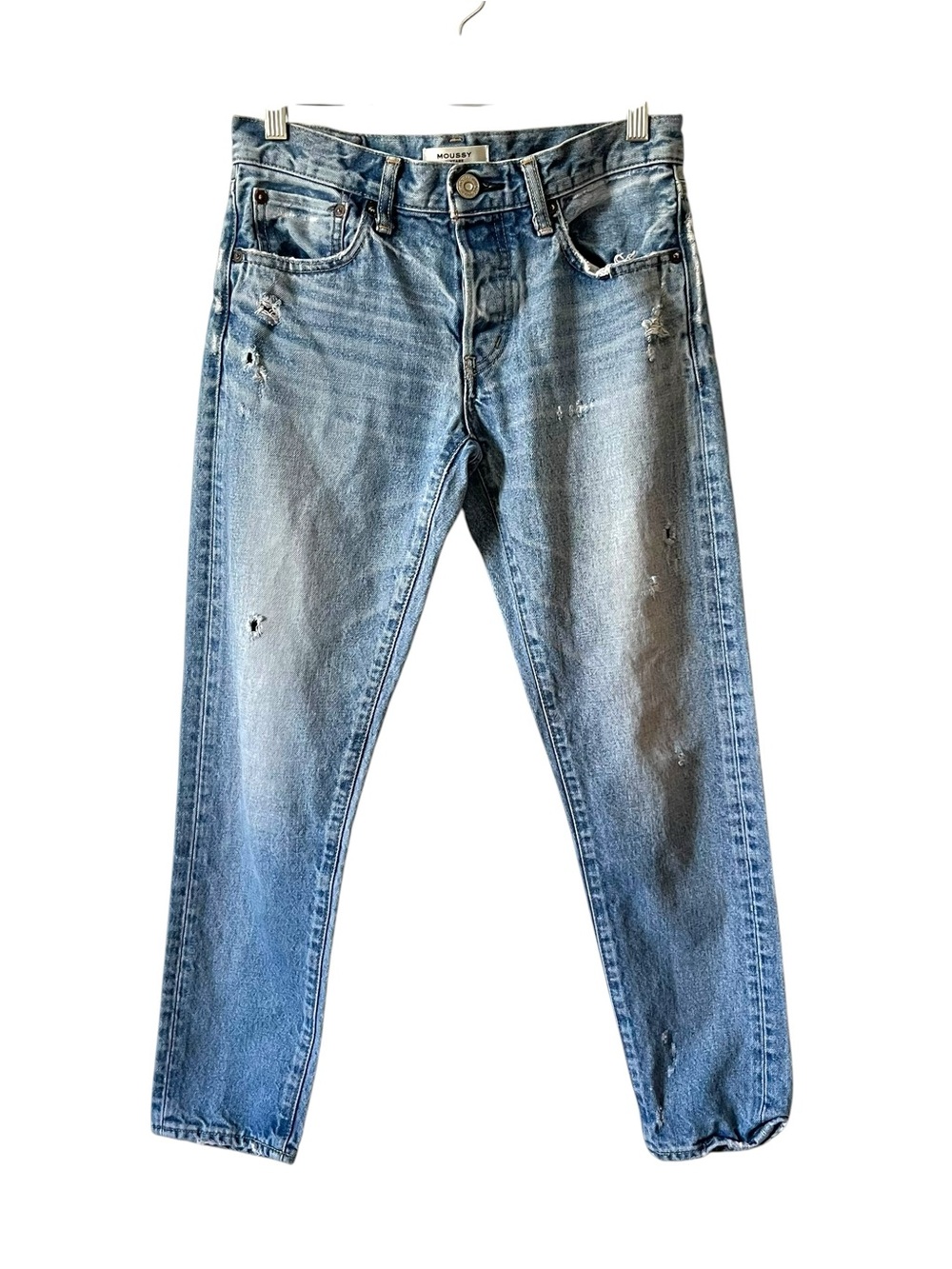 Moussy Distressed Low Rise Jeans